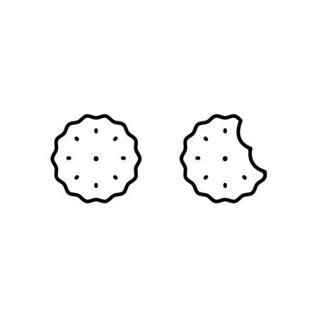 Biscuit line icon design vector templateのイラスト素材
