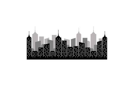 City building icon flat vector illustrationのイラスト素材