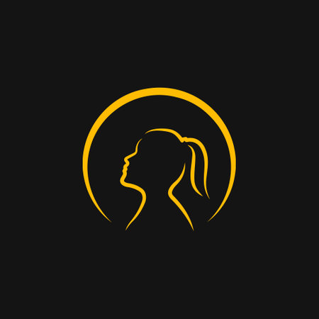 Simple illustration of woman headのイラスト素材