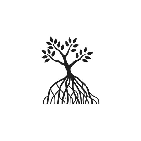 Mangrove tree icon logo vector designのイラスト素材