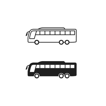 Bus icon flat vector illustrationのイラスト素材