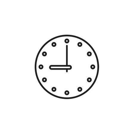 Clock icon flat vector illustrationのイラスト素材