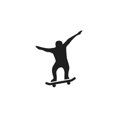 Skateboard icon flat vector illustrationのイラスト素材