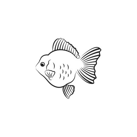 Gold fish icon vector illustrationのイラスト素材