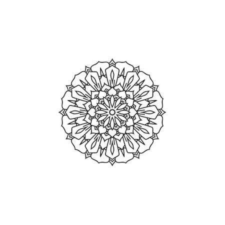 Flower mandala vector illustration. Vintage decorative elements.のイラスト素材