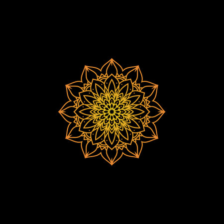 Flower mandala vector illustration. Vintage decorative elements.のイラスト素材