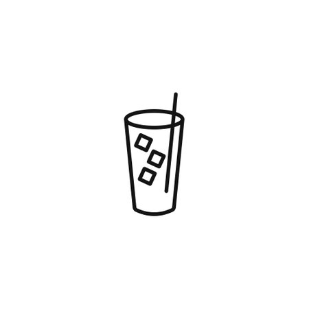 Ice tea vector line icon. Editable Stroke.のイラスト素材