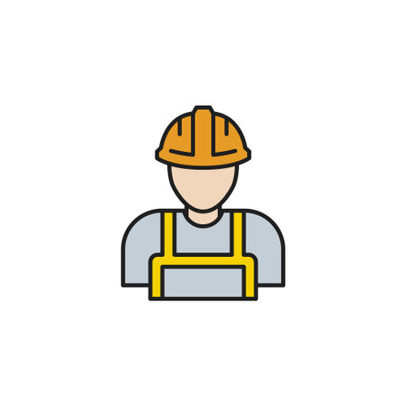 Worker icon flat vector illustrationのイラスト素材