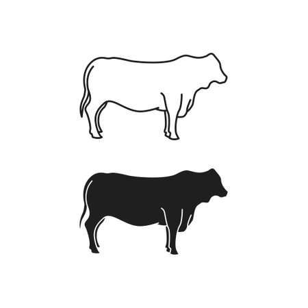 Cow icon flat vector illustrationのイラスト素材
