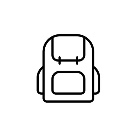 Backpack line icon design vector templateのイラスト素材