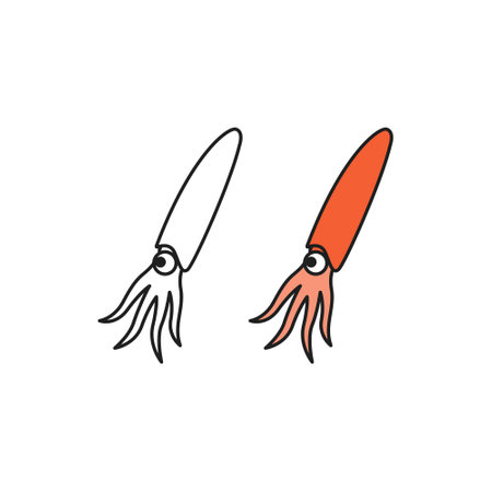 Squid icon flat vector illustrationのイラスト素材