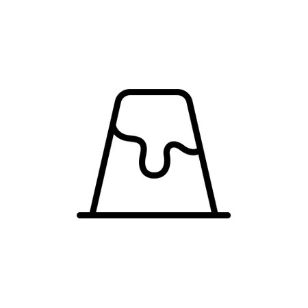 Pudding line icon design vector templateのイラスト素材