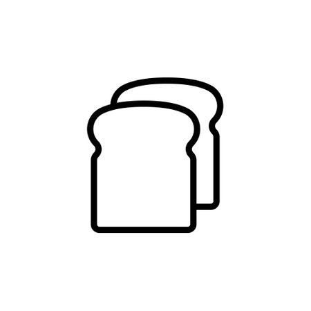 Bread loaf line icon design vector templateのイラスト素材