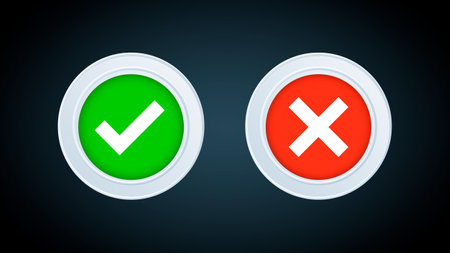 Cross mark and Check mark sign vector illustrationのイラスト素材