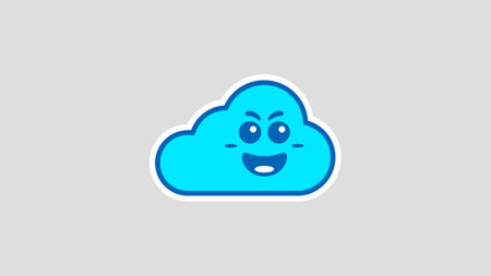 Cute cloud cartoon vector illustrationのイラスト素材