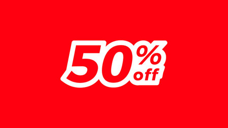 Sale of special offers. 50 percent off discount label vector illustration.