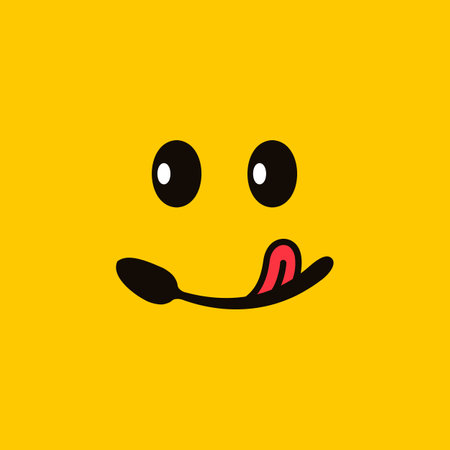 Restaurant logo with spoon smile concept.のイラスト素材