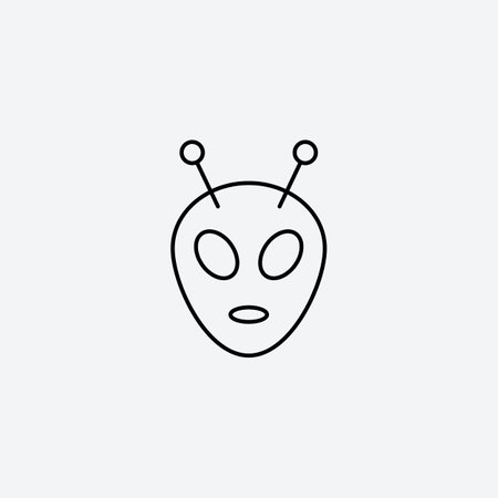 Alien icon vector illustration. Editable stoke.のイラスト素材