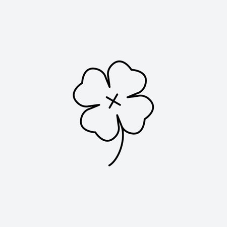 Four leaf clover icon vector illustration. Editable stoke.のイラスト素材