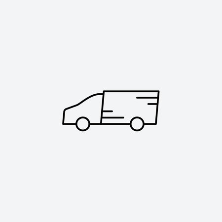 Truck icon vector design illustration. delivery service logo. Editable stroke.のイラスト素材