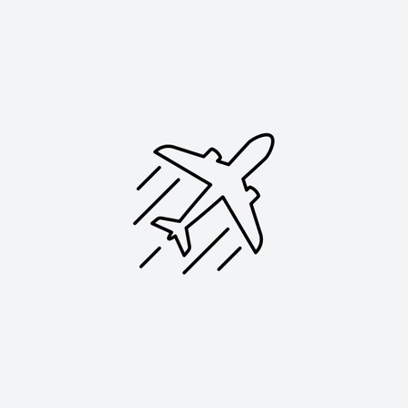 Airplane icon vector illustration. Editable stroke.のイラスト素材