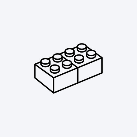 Children brick toys or building block icon vector illustrationのイラスト素材