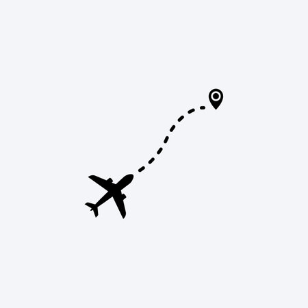 Airplane route dotted lines vector illustration.のイラスト素材