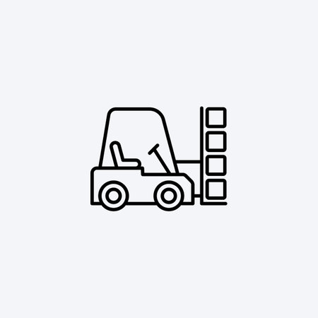 Fork lift line icon vector illustrationのイラスト素材