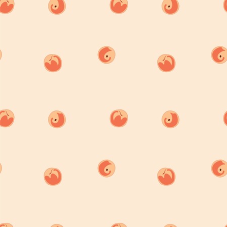 Peaches seamless vector pattern. Peaches on pink background
