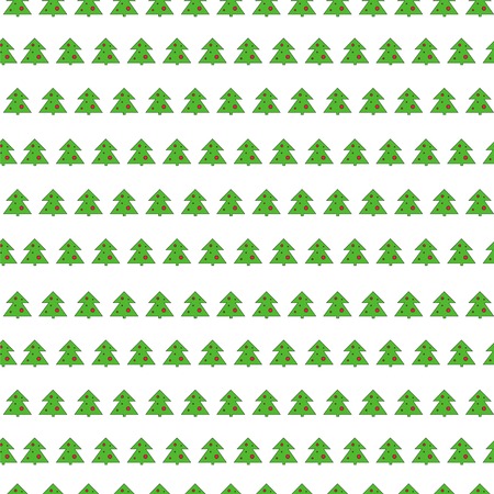 Christmas tree seamless vector pattern on white background.のイラスト素材