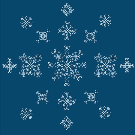 Snowflakes seamless vector pattern.Blue snow christmas background for wrapping paper.のイラスト素材