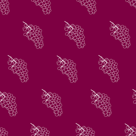 Purple burgundy and white grape seamless pattern background. Grape wine pattern. Flat grape wine illustration.のイラスト素材