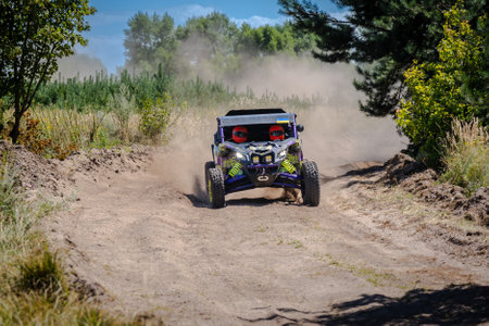 UTV, 4x4 off-road vehicle on a competition in summerの写真素材