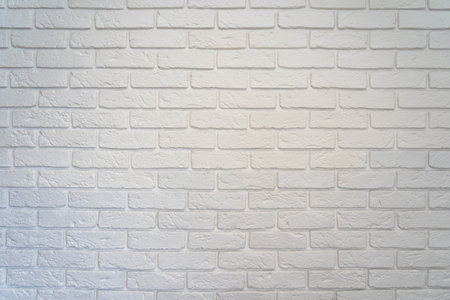 White brick wall as background. Modern texture.の写真素材