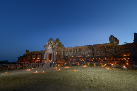 Wat Phu in the eveningの写真素材