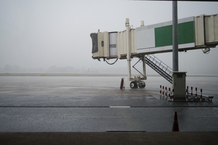 Jetway during rainの写真素材
