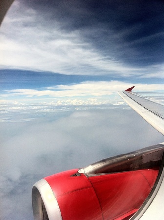 Beautiful sky view from plane windowの素材
