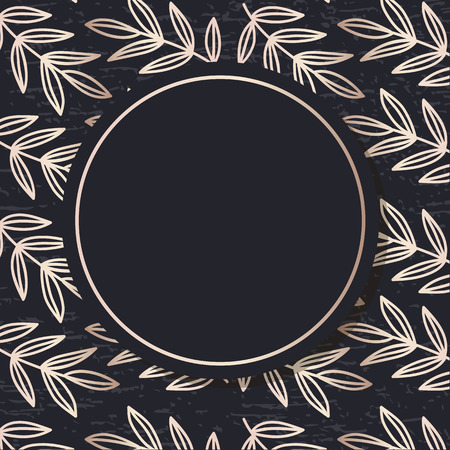 Golden Frame pattern art vector leaves elegant background coverのイラスト素材
