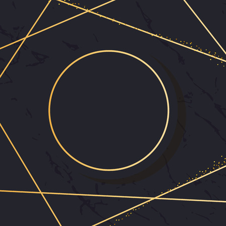 Gold Frame round Minimalism Vector Design Banner Goldenの写真素材