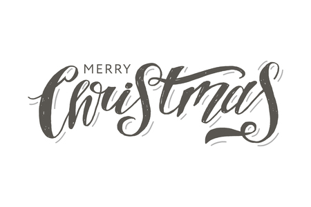 Christmas lettering Calligraphy Brush Text Holiday Vector illustrationのイラスト素材