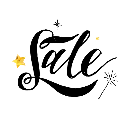 Sale lettering Calligraphy Brush Text Holiday Vector Illustrationの写真素材