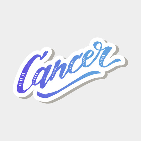 Cancer lettering Calligraphy Brush Text horoscope Zodiac sign illustrationのイラスト素材