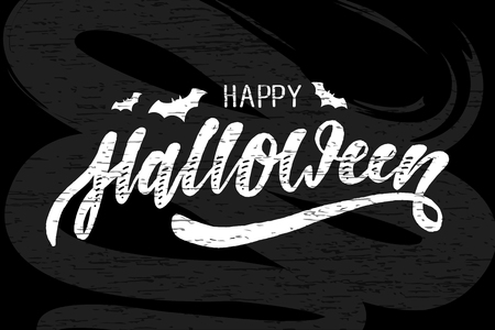 Happy Halloween lettering Calligraphy Brush Text Holiday Vector Sticker Illustrationのイラスト素材
