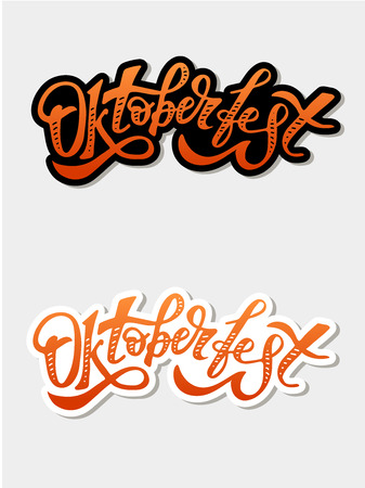 Oktoberfest lettering Calligraphy Brush Text Holiday Illustrationのイラスト素材
