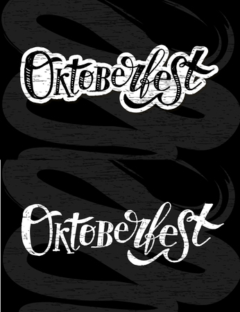 Oktoberfest lettering Calligraphy Brush Text Holiday Illustrationのイラスト素材