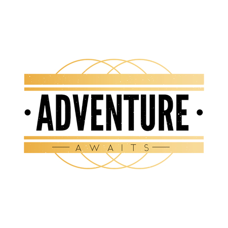 slogan ADVENTURE AWAITS phrase graphic vector Print Fashion letteringのイラスト素材