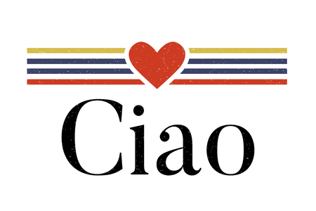 slogan CIAO phrase graphic vector Print Fashion letteringのイラスト素材
