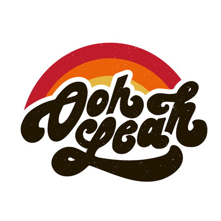 slogan Oh Yeah phrase graphic vector Print Fashion letteringのイラスト素材