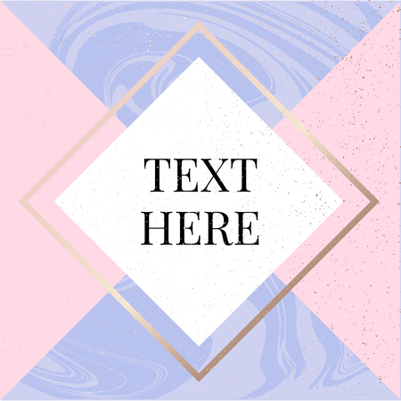 templates Frame square fluide art Gold Fashion Textのイラスト素材