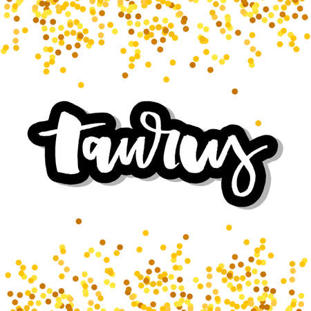 Taurus lettering Calligraphy Brush Text horoscope Zodiac signのイラスト素材